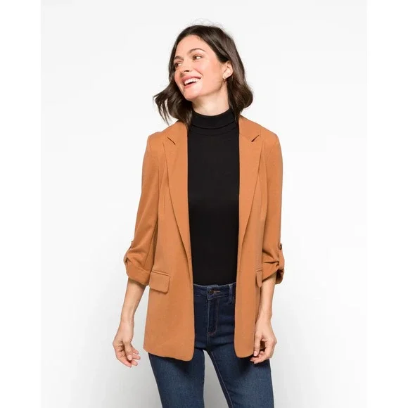 Skies are Blue Women Camel Boyfriend Oversized Blazer XL New With Tags - Picture 2 of 6